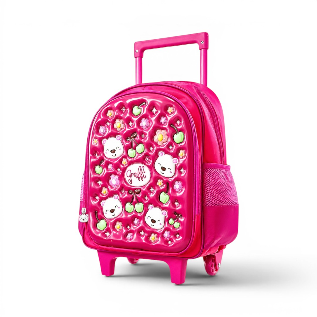 GRAFFI Cherry and Bear 14 Inch Trolley w/ Lunch Kit - Image 2