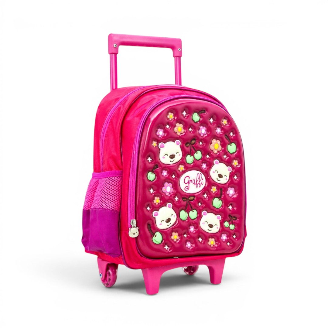 GRAFFI Cherry and Bear 14 Inch Trolley w/ Lunch Kit - Image 3
